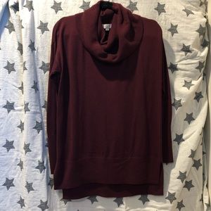 LOFT cowl neck sweater with Express belt